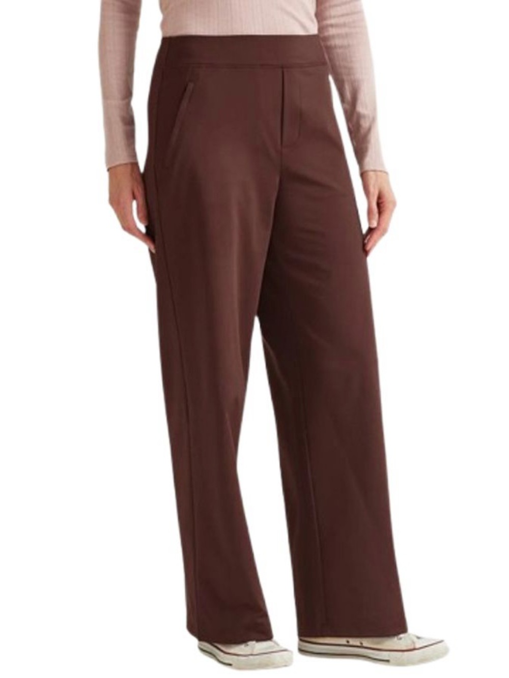 Eddie Bauer wayfarer high rise travel pants concord brown NEW NWT